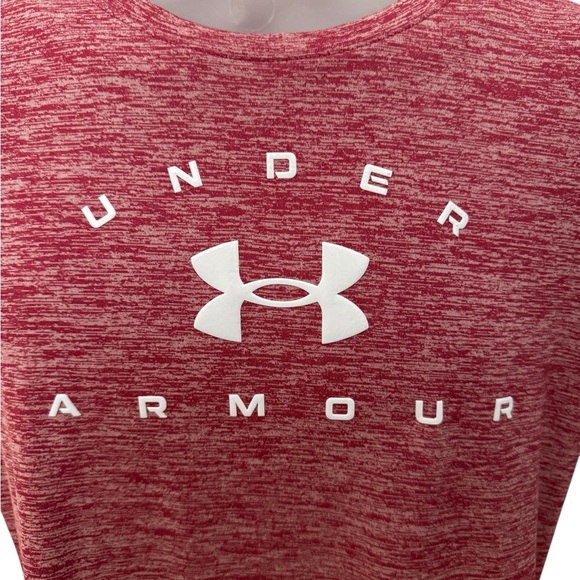 UNDER ARMOUR Red Activewear Heat Gear Short Sleeve Top Women M Medium - Picture 2 of 5